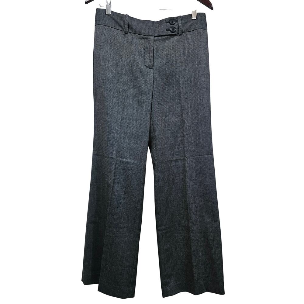 Ann Taylor Signature Wide Leg Career Pants 6P Gray Office Core Trouser